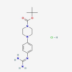 molecular formula C16H26ClN5O2 B15302155 Tert-butyl 4-(4-carbamimidamidophenyl)piperazine-1-carboxylate hydrochloride 