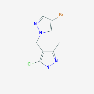 molecular formula C9H10BrClN4 B1530223 4-[(4-bromo-1H-pyrazol-1-yl)methyl]-5-chloro-1,3-dimethyl-1H-pyrazole CAS No. 1178837-32-5