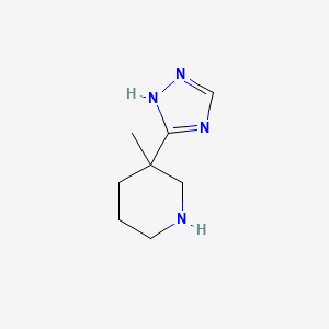molecular formula C8H14N4 B15302237 3-Methyl-3-(1h-1,2,4-triazol-3-yl)piperidine 