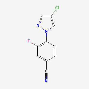 molecular formula C10H5ClFN3 B1530225 4-(4-chloro-1H-pyrazol-1-yl)-3-fluorobenzonitrile CAS No. 1178197-57-3