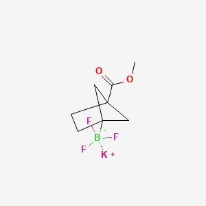 molecular formula C8H11BF3KO2 B15302346 Potassium trifluoro[4-(methoxycarbonyl)bicyclo[2.1.1]hexan-1-yl]boranuide 