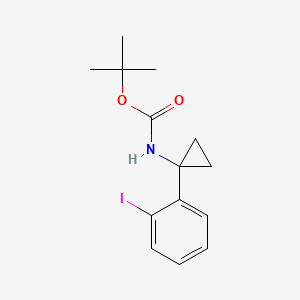 molecular formula C14H18INO2 B15302413 tert-Butyl (1-(2-iodophenyl)cyclopropyl)carbamate 