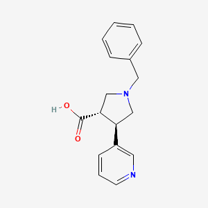 molecular formula C17H18N2O2 B15302452 rac-(3R,4S)-1-benzyl-4-(pyridin-3-yl)pyrrolidine-3-carboxylic acid 