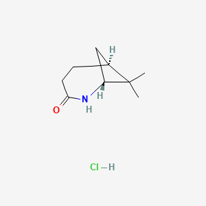 molecular formula C9H16ClNO B15302466 (1R,6S)-7,7-dimethyl-2-azabicyclo[4.1.1]octan-3-one hydrochloride 
