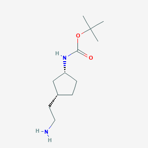 molecular formula C12H24N2O2 B15302525 rac-tert-butylN-[(1R,3R)-3-(2-aminoethyl)cyclopentyl]carbamate,cis 