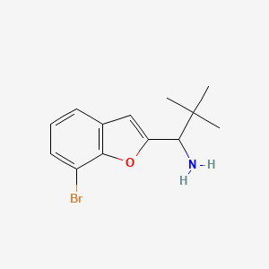 molecular formula C13H16BrNO B15302526 1-(7-Bromobenzofuran-2-yl)-2,2-dimethylpropan-1-amine 