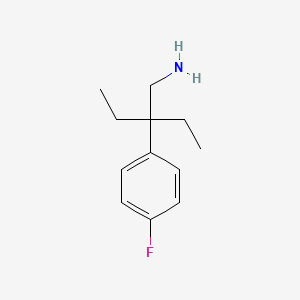 molecular formula C12H18FN B1530255 1-[3-(Aminomethyl)pentan-3-yl]-4-fluorobenzene CAS No. 1184231-96-6