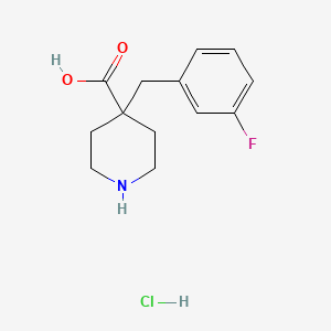molecular formula C13H17ClFNO2 B15302570 4-[(3-Fluorophenyl)methyl]piperidine-4-carboxylic acid hydrochloride 