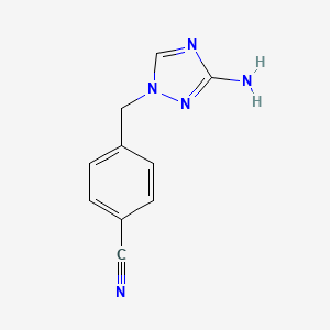 molecular formula C10H9N5 B1530259 4-[(3-amino-1H-1,2,4-triazol-1-yl)methyl]benzonitrile CAS No. 1183360-25-9