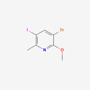 molecular formula C7H7BrINO B15302605 3-Bromo-5-iodo-2-methoxy-6-methylpyridine 