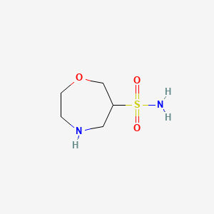 molecular formula C5H12N2O3S B15302624 1,4-Oxazepane-6-sulfonamide 