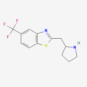 molecular formula C13H13F3N2S B1530266 2-(Pyrrolidin-2-ylmethyl)-5-(trifluoromethyl)-1,3-benzothiazole CAS No. 1304834-86-3