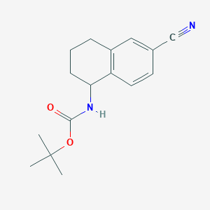 molecular formula C16H20N2O2 B15302661 Tert-butyl (6-cyano-1,2,3,4-tetrahydronaphthalen-1-yl)carbamate 