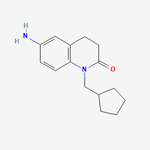 molecular formula C15H20N2O B1530267 6-Amino-1-(cyclopentylmethyl)-1,2,3,4-tetrahydroquinolin-2-one CAS No. 1308263-41-3