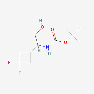 molecular formula C11H19F2NO3 B15302715 tert-butyl N-[1-(3,3-difluorocyclobutyl)-2-hydroxyethyl]carbamate 