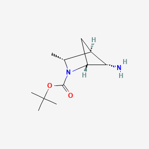molecular formula C11H20N2O2 B15302740 tert-butyl (1R,3R,4S,5S)-5-amino-3-methyl-2-azabicyclo[2.1.1]hexane-2-carboxylate 