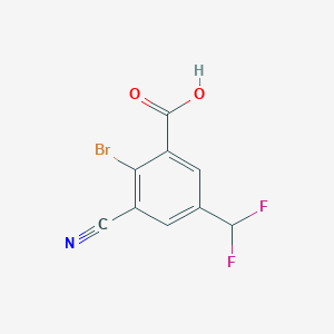 molecular formula C9H4BrF2NO2 B1530284 2-Bromo-3-cyano-5-(difluoromethyl)benzoic acid CAS No. 1807019-94-8