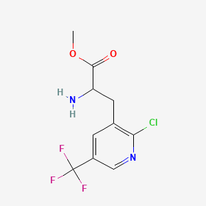 molecular formula C10H10ClF3N2O2 B15302841 Methyl (R)-2-Amino-3-[2-chloro-5-(trifluoromethyl)-3-pyridyl]propanoate 