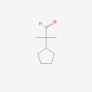molecular formula C9H16O B1530285 2-Cyclopentyl-2-methylpropanal CAS No. 1499937-34-6
