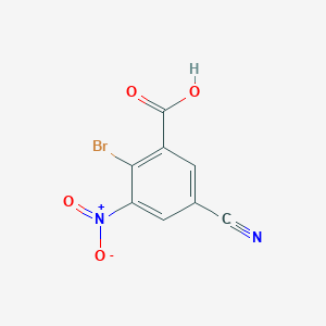 molecular formula C8H3BrN2O4 B1530289 2-Bromo-5-cyano-3-nitrobenzoic acid CAS No. 1805489-05-7