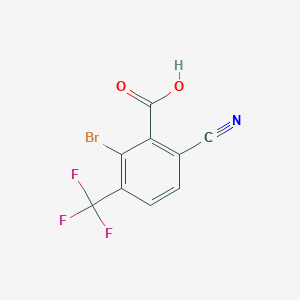 molecular formula C9H3BrF3NO2 B1530290 2-Bromo-6-cyano-3-(trifluoromethyl)benzoic acid CAS No. 1807213-39-3