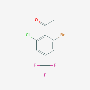 molecular formula C9H5BrClF3O B1530291 2'-Bromo-6'-chloro-4'-(trifluoromethyl)acetophenone CAS No. 1805591-35-8