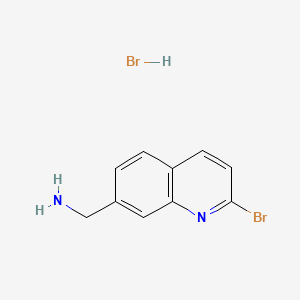 molecular formula C10H10Br2N2 B15302916 1-(2-Bromoquinolin-7-yl)methanamine hydrobromide 