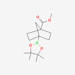 molecular formula C15H25BO4 B15302941 Methyl 4-(4,4,5,5-tetramethyl-1,3,2-dioxaborolan-2-YL)bicyclo[2.2.1]heptane-1-carboxylate 