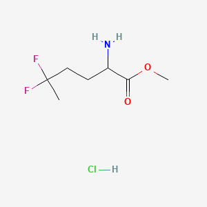 molecular formula C7H14ClF2NO2 B15303060 Methyl 2-amino-5,5-difluorohexanoate hydrochloride 