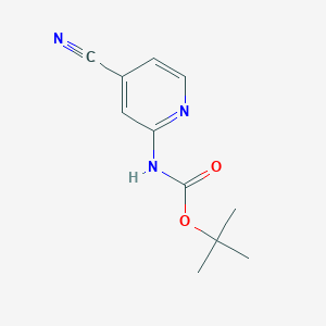 molecular formula C11H13N3O2 B153032 叔丁基(4-氰基吡啶-2-基)氨基甲酸酯 CAS No. 737000-78-1