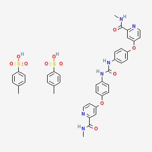 molecular formula C41H40N6O11S2 B15303232 bis(4-methylbenzene-1-sulfonic acid), N-methyl-4-(4-{[(4-{[2-(methylcarbamoyl)pyridin-4-yl]oxy}phenyl)carbamoyl]amino}phenoxy)pyridine-2-carboxamide 
