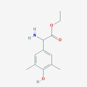 molecular formula C12H17NO3 B15303254 Ethyl 2-amino-2-(4-hydroxy-3,5-dimethylphenyl)acetate 