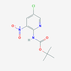 molecular formula C10H12ClN3O4 B15303258 tert-Butyl (5-chloro-3-nitropyridin-2-yl)carbamate 