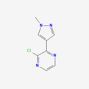 molecular formula C8H7ClN4 B1530339 2-chloro-3-(1-methyl-1H-pyrazol-4-yl)pyrazine CAS No. 1430934-32-9
