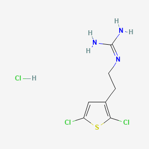 molecular formula C7H10Cl3N3S B15303419 N-[2-(2,5-dichlorothiophen-3-yl)ethyl]guanidine hydrochloride 