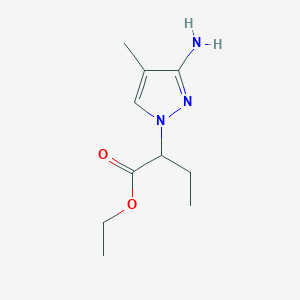 molecular formula C10H17N3O2 B15303482 Ethyl 2-(3-amino-4-methyl-1h-pyrazol-1-yl)butanoate 