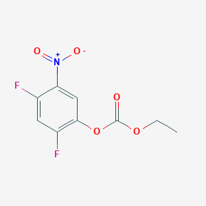 molecular formula C9H7F2NO5 B1530349 2,4-二氟-5-硝基苯乙酸乙酯 CAS No. 1379610-42-0
