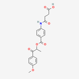 molecular formula C21H21NO7 B1530399 4-[(4-{[2-(4-Methoxyphenyl)-1-methyl-2-oxoethoxy]carbonyl}phenyl)amino]-4-oxobutanoic acid CAS No. 906137-85-7