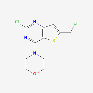 molecular formula C11H11Cl2N3OS B1530400 4-(2-Chloro-6-(chloromethyl)thieno-[3,2-d]pyrimidin-4-yl)morpholine CAS No. 1381841-06-0
