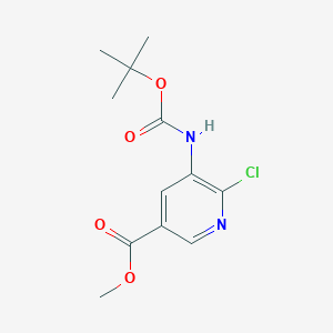 molecular formula C12H15ClN2O4 B15304077 Methyl 5-((tert-butoxycarbonyl)amino)-6-chloronicotinate 