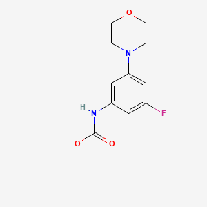 molecular formula C15H21FN2O3 B15304102 tert-butyl N-[3-fluoro-5-(morpholin-4-yl)phenyl]carbamate 