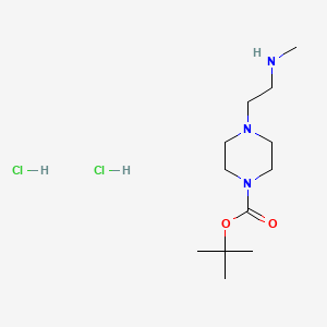molecular formula C12H27Cl2N3O2 B1530413 4-(2-Methylamino-ethyl)-piperazine-1-carboxylic acid tert-butyl ester dihydrochloride CAS No. 1263379-09-4