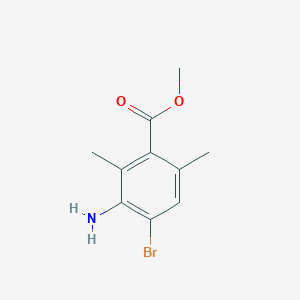 molecular formula C10H12BrNO2 B15304191 Methyl 3-amino-4-bromo-2,6-dimethylbenzoate 