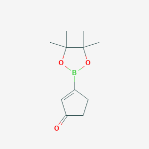 molecular formula C11H17BO3 B1530423 3-(4,4,5,5-Tetramethyl-1,3,2-dioxaborolan-2-yl)cyclopent-2-en-1-one CAS No. 1370008-65-3