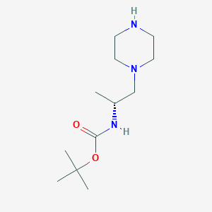 molecular formula C12H25N3O2 B15304248 tert-butyl N-[(2R)-1-(piperazin-1-yl)propan-2-yl]carbamate 