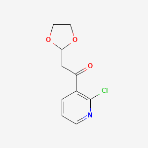 molecular formula C10H10ClNO3 B1530425 1-(2-Chloro-pyridin-3-yl)-2-(1,3-dioxolan-2-yl)-ethanone CAS No. 1263365-62-3