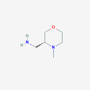 molecular formula C6H14N2O B1530427 (R)-4-Methyl-3-(aminomethyl)morpholine CAS No. 1820581-03-0