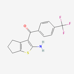 molecular formula C15H12F3NOS B1530429 3-[4-(trifluoromethyl)benzoyl]-4H,5H,6H-cyclopenta[b]thiophen-2-amine CAS No. 1256257-04-1