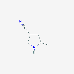 molecular formula C6H10N2 B15304299 5-Methylpyrrolidine-3-carbonitrile 