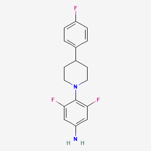 molecular formula C17H17F3N2 B1530432 3,5-Difluoro-4-(4-(4-fluorophenyl)piperidin-1-yl)aniline CAS No. 1332356-31-6